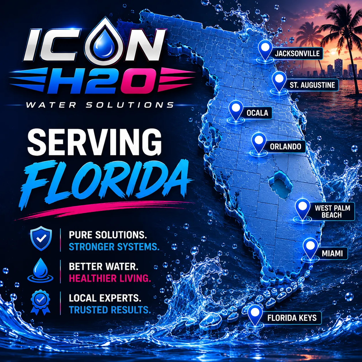 Icon H2O Water Solutions service area across Florida